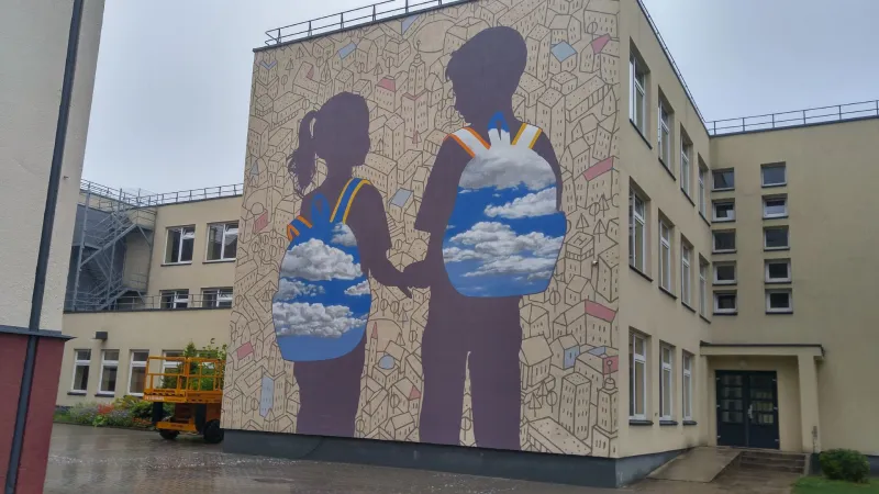 „Svajonės ant pečių“, Gyva Grafika, Kretingos g. 21, Palanga. Dažyta VIVACOLOR HANSA SOKKEL