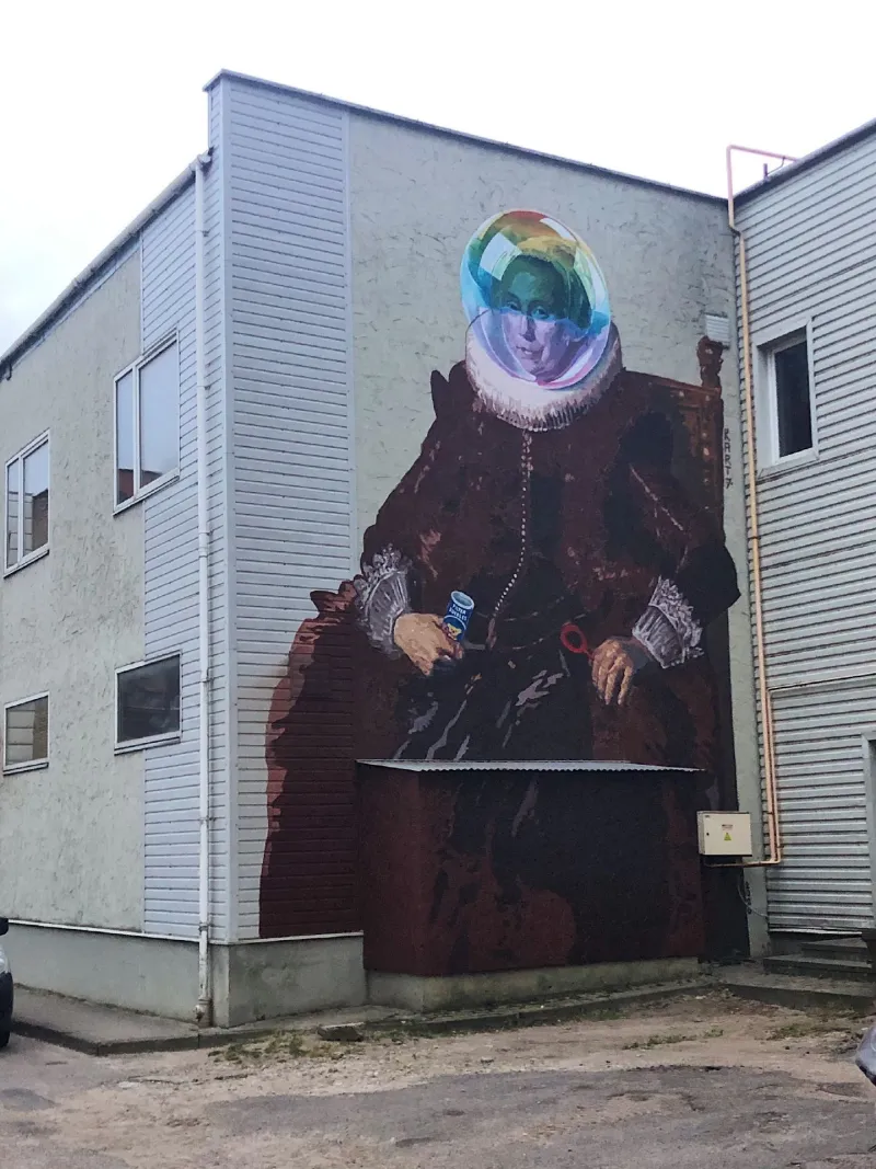 „Informacinis burbulas”, Linas Kaziulionis. Vieta: Open gallery, naudoti dažai: Vivacolor Hansa Sokkel