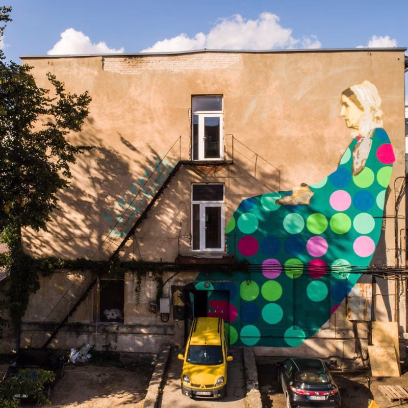 „Festivalio motina“, Linas Kaziulionis. Vieta: Open gallery, naudoti dažai: Vivacolor Hansa Sokkel